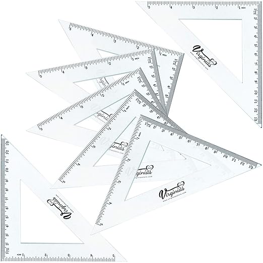 Virginia's Store 5 inch/13cm 90 Set-Squares Pack of 24, Crystal Clear - Image 6