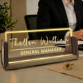 Desk Name Plate Personalized Custom Light Up Acrylic Plaque by YAEILOV