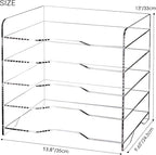 SANRUI Acrylic Desk File Organizer 5 Tier Letter Tray Paper Organizer - Image 2