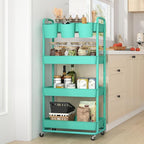 JIUYOTREE 4-Tier Plastic Rolling Storage Cart Utility Cart - Image 6