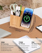 Bamboo Pen Holder for Desk & Nightstand Organizer - Image 2