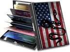 BWEGRHE Slim Credit Card Holder, Snake Flag RFID Blocking Metal Wallet by BWEGRHE