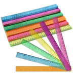 180 Pack 12-Inch Plastic Rulers Bulk, Plastic Ruler, Colored Transparent Ruler by KUKLIPJIM
