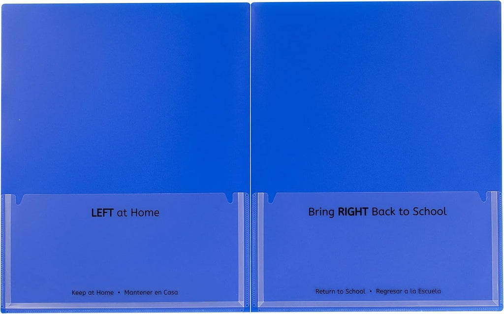 C-Line Classroom Connector School-to-Home Folders, Blue, 10 per Box (32505) (Pack of 10)