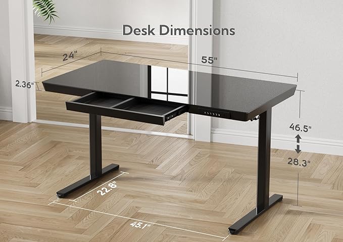 Claiks Glass Standing Desk - Image 3