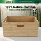 BAMOTTO Lidded Bamboo Storage Bins & Box/Cube/Basket, Home Kitchen and Office - Image 6