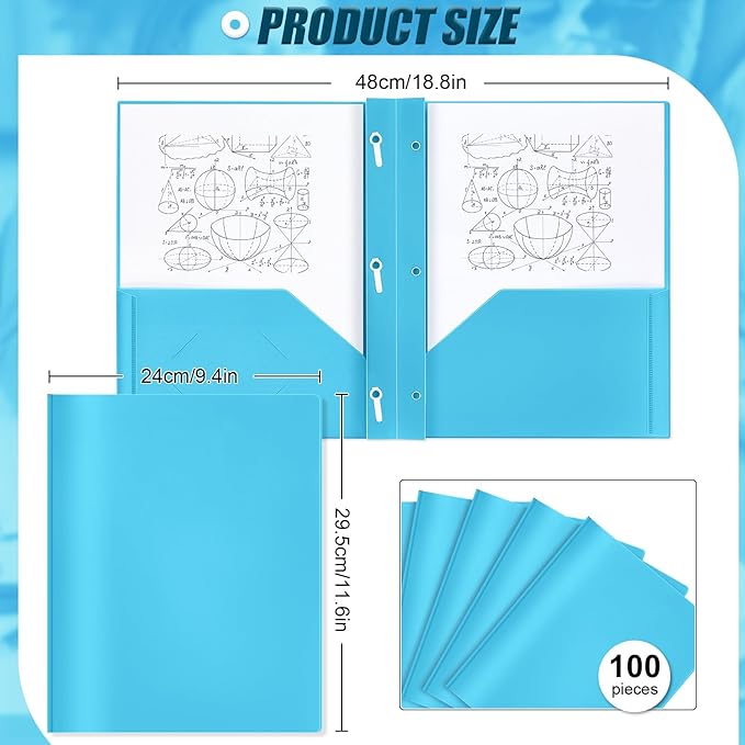 Lincia 100 Pcs Plastic Folders - Image 2