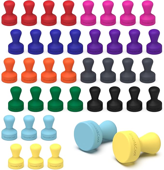 SMART&COOL Silicone Anti Scratch Push Pin Refrigerator Magnets, Thumbtack by SMARTCOOL