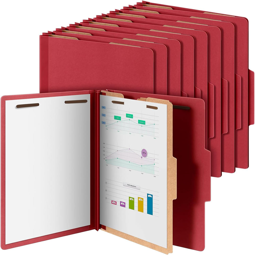 Skyygemm 24 Pcs Classification Folders Letter Size, 1 Divider Pressboard File