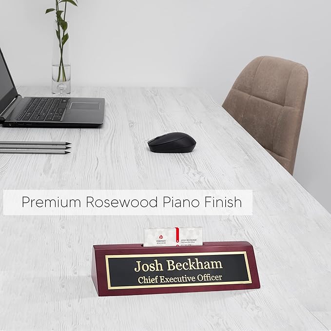 Business Wood Name Plate for Desk | Custom Desk Name Plate Personalized Gift - Image 4