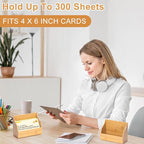 SHIQIKEJIPTY 4x6 Wood Index Card Holder Wooden Index Card Box Cards Display - Image 7