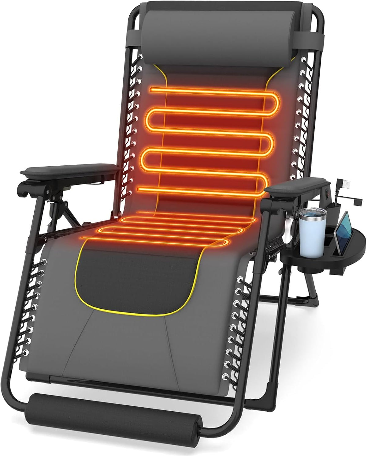Suteck Heated Zero Gravity Chair, 400LBS 30.3" Padded Antigravity Chairs