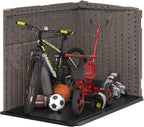 suncast 5.9 ft. x 3.7 ft horizontal stow-away shown in use