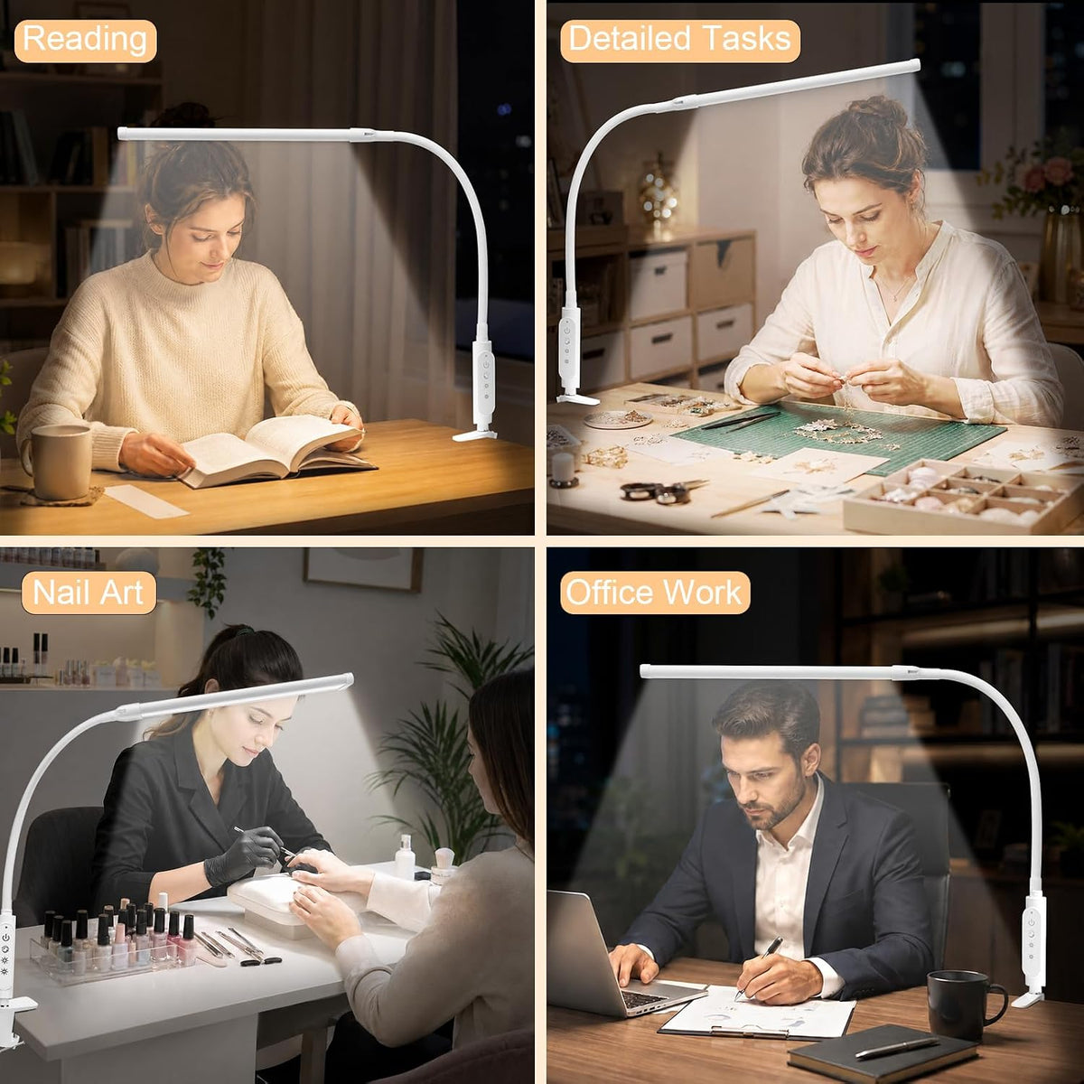 Diesisa Nail Light for Desk: 360° Flexible Long Gooseneck Nail Desk Lamp