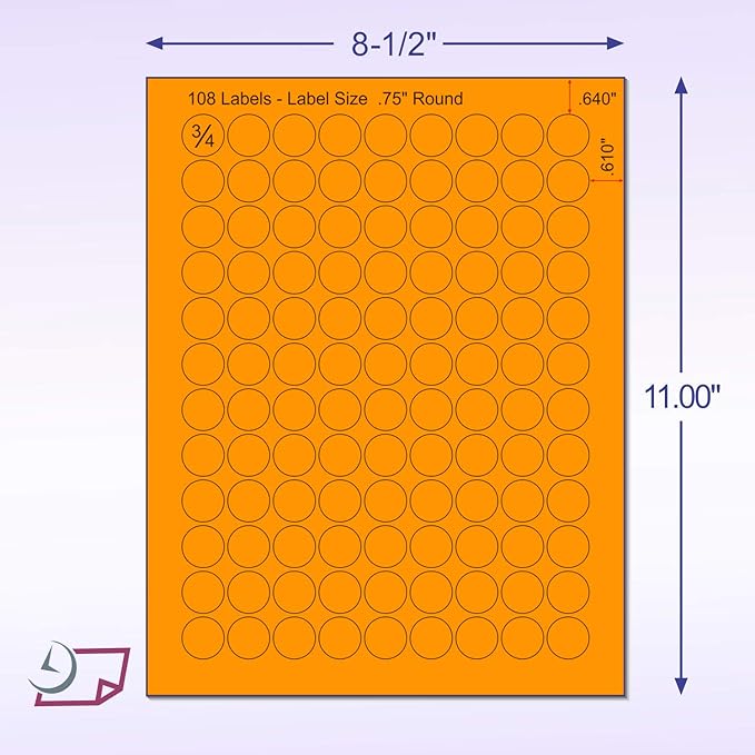 8-1/2 x 11" Fluorescent Labels for Laser & Inkjet Printer - Image 2