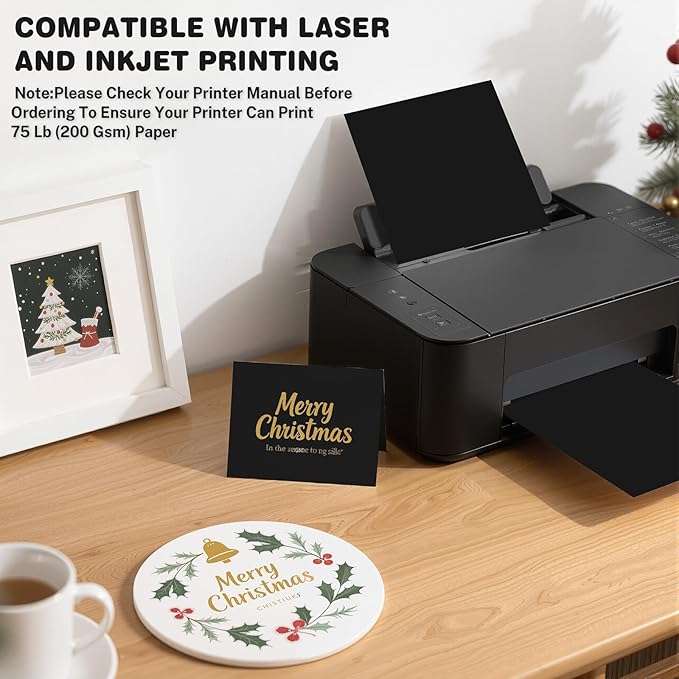 Cardstock 8.5 X 11, 80 Sheets Black Card Stock, 75lb/ 200gsm Copy Paper - Image 4