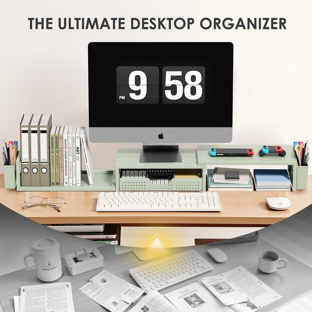 opnice desk organizers and accessories, dual monitor stand, package contents