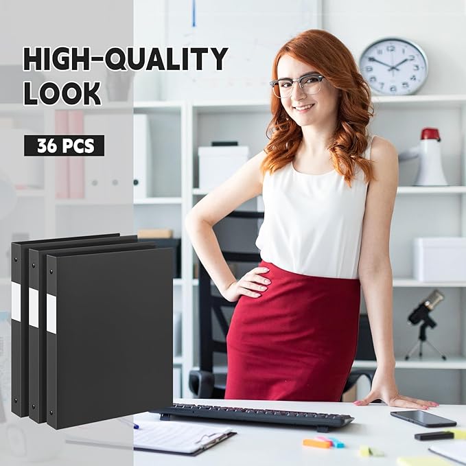 Henoyso 36 Pcs 3 Ring Binder 0.5 Inch Round Fits Letter Size 8.5'' x 11'' Paper - Image 6