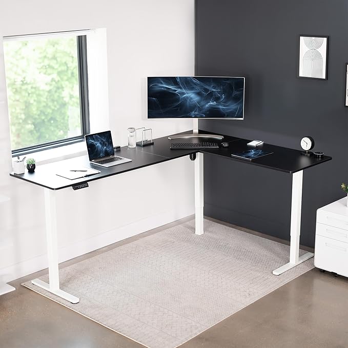 VIVO Electric Corner 84 x 63 inch L-Shaped Standing Desk, Memory Height - Image 7