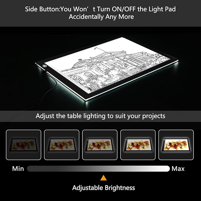 NXENTC A4 Tracing Light Pad, Ultra-Thin Tracing Light Box USB Power Artcraft - Image 4