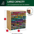 minboo marker organizer for 144 markers, bamboo art shown in use