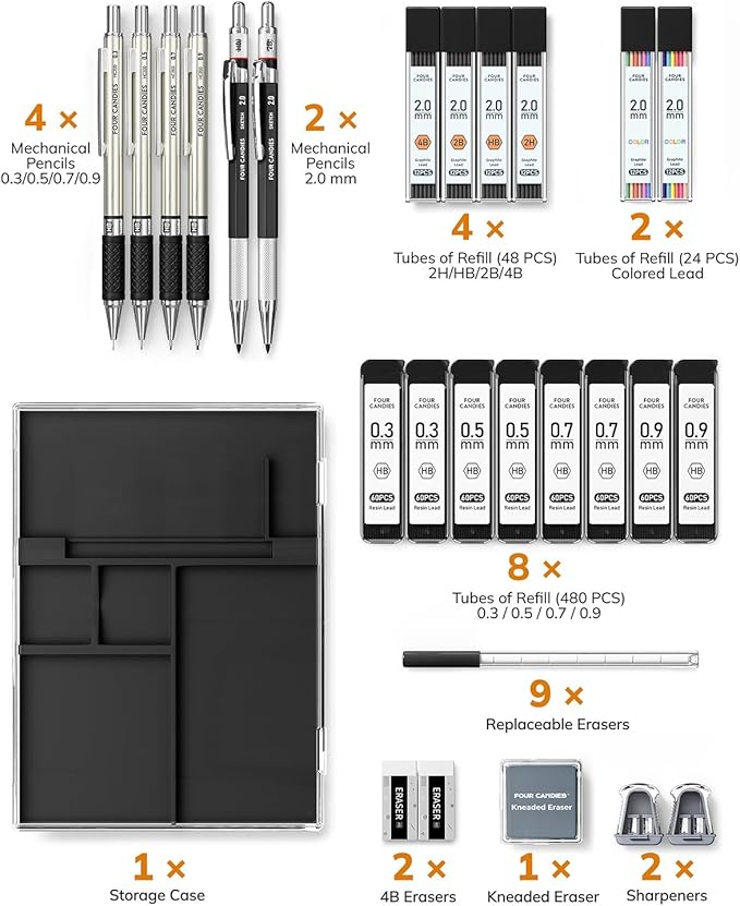 Four Candies 27PCS Art Mechanical Pencil Set - Image 4