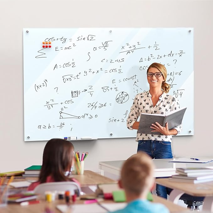 MaxGear Glass Whiteboard Wall Mounted, Frameless Magnetic Dry Erase Board - Image 8
