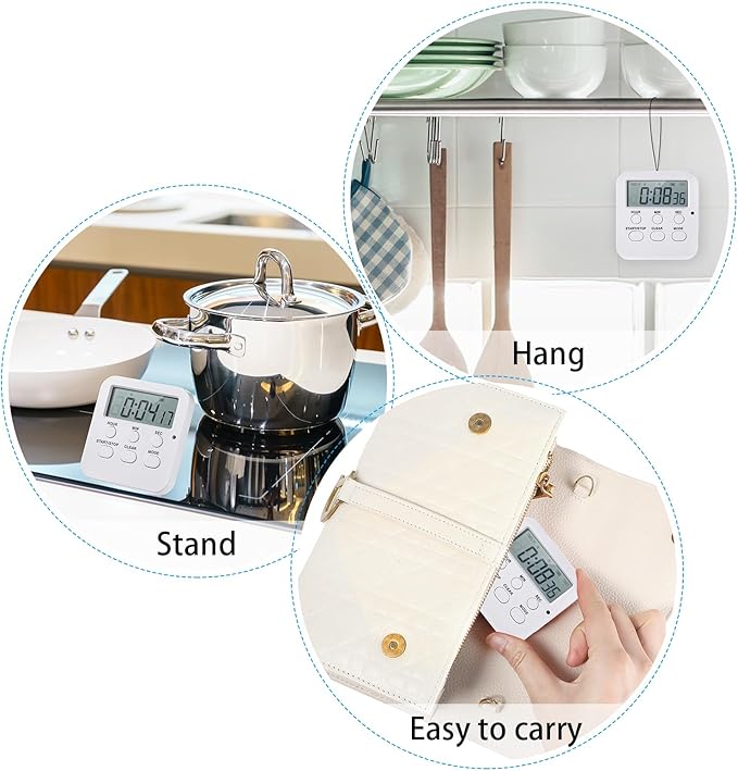 Weewooday 12 Pcs Digital Kitchen Magnetic Timer Bulk Classroom Count up - Image 4