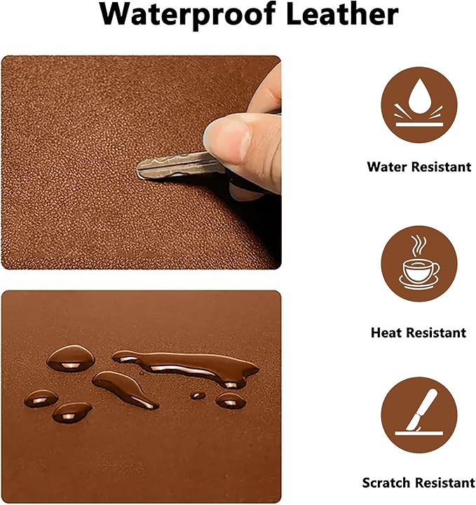 PU Leather Desk Pad Protector Gaming Mouse Pad Non Slip Desk Mat - Image 2