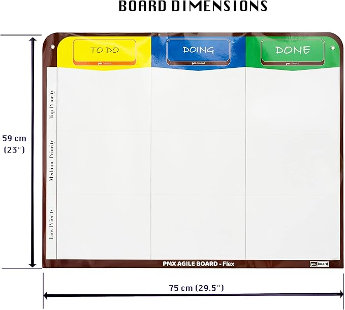 PMXBOARD 3 Column Magnetic Kanban Board, Scrum Board Flex Whiteboard Kit. Agile - Image 5