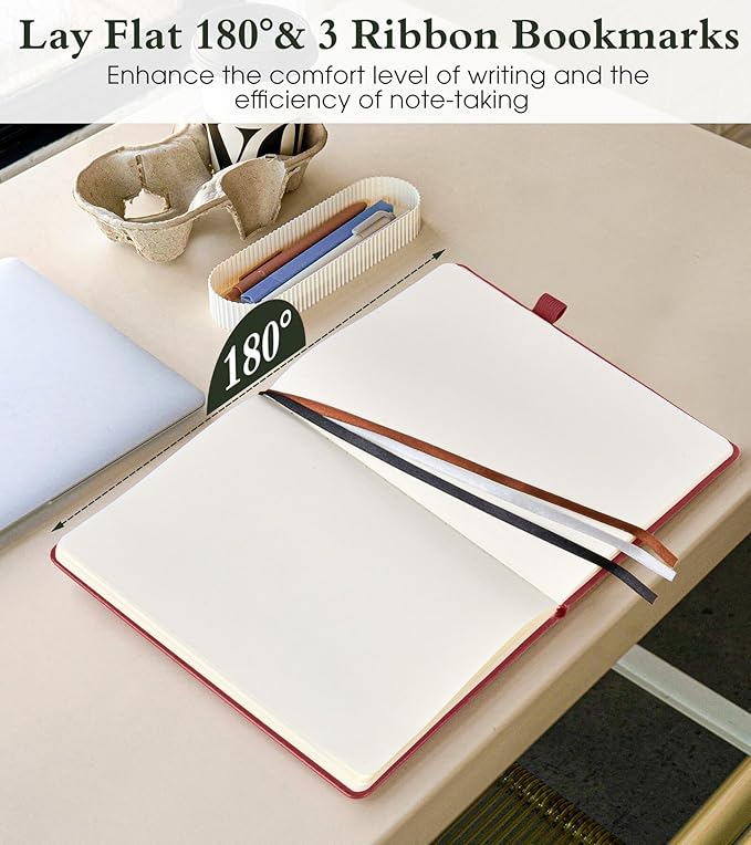 PAIBAS Blank Journal Notebook for Women Men, 160 Pages, A5 Hardcover Sketchbook - Image 5