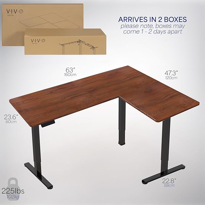 VIVO Electric Corner 63 x 47 inch L-Shaped Standing Desk, Memory Height - Image 6