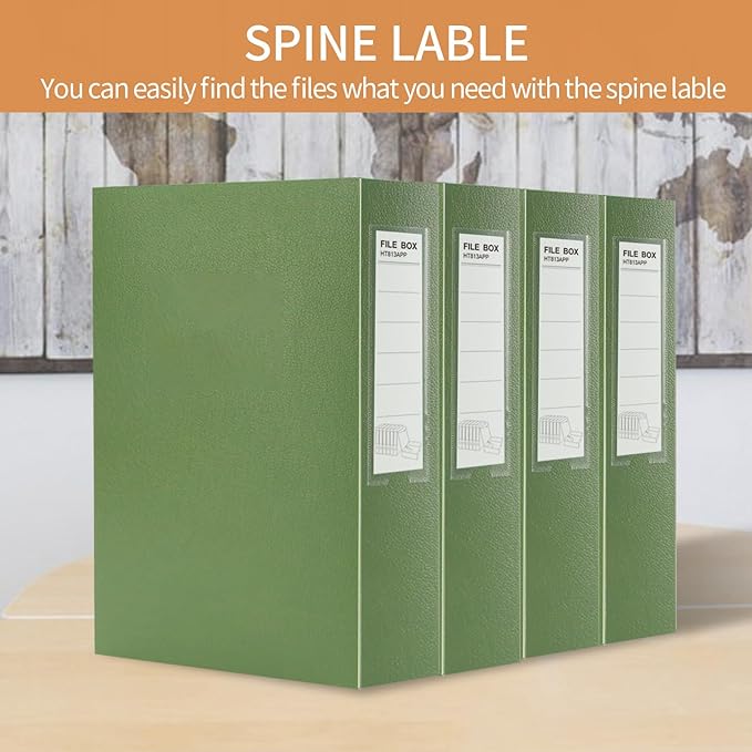 HUA JIE 2 Pack A4 Storage File Boxes Archives Case, 65mm Spine, Box File - Image 7