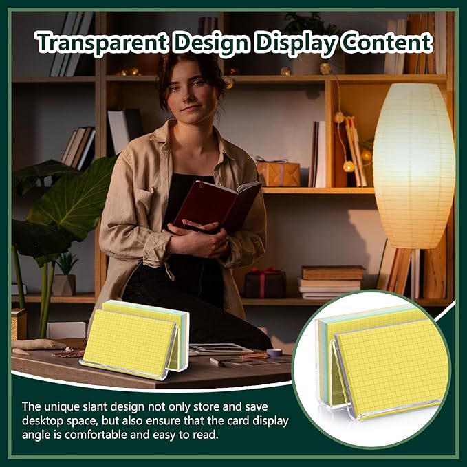 2 Pack Index Card Display Stand 4x6 Index Card Storage Box Flash Card Holder - Image 6