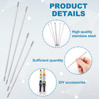 50 Pcs Rust-Resistance Stainless Steel Pen Extenders for Beadable Pens, Beadable Pen Extender Rods, Metal Blank Bars for Beadable Pens (2.83Inches, 3.81 Inches)