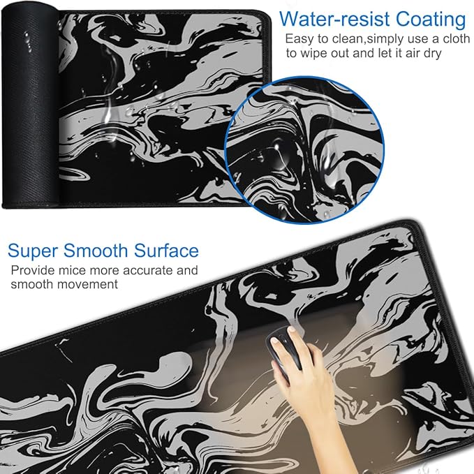 Gaming Mouse Pad, 31.5x15.7 inch Large Extended Computer Keyboard Mouse Mat - Image 3