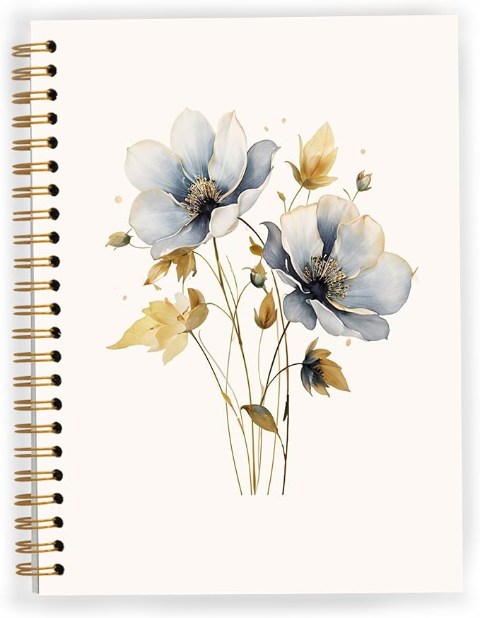 JWVK Vintage Wild Flower Botanical Plant Notebook 02, Rustic Spring Floral by JWVK