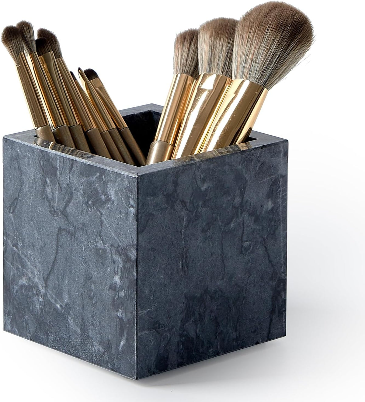 Real Luxurious Natural Marble Toothbrush Holder & Makeup Brush Organizer
