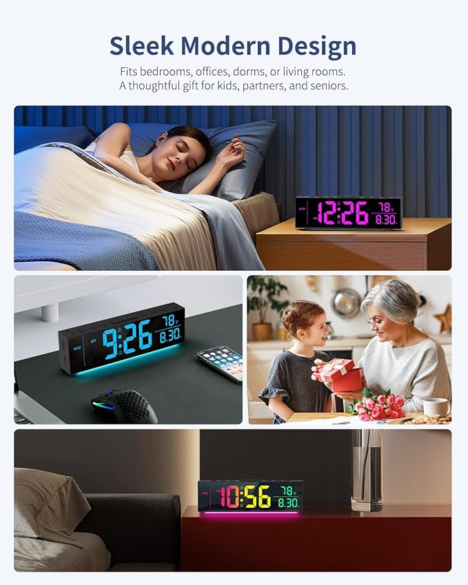 Digital Clock, Alarm Clock for Bedroom, Digital Wall Clocks for Classroom - Image 7