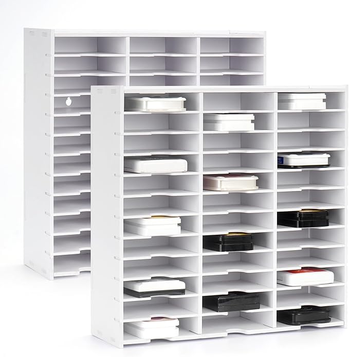 Krafetto 2 Pack 36 Grids Ink Pad Storage Rack, Wall-mountable Stamp Pad by Krafetto