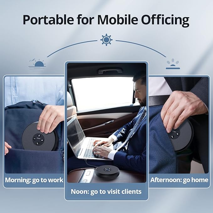 EMEET USB Speakerphone, M1A Zoom Certified AI Mics 360°Voice Pickup USB Type - Image 8