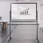 Mobile Clear Glass Whiteboard on Wheels - Image 7