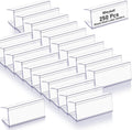 Weysat 250 Pcs Wood Shelf Label Holders Clear Plastic Price Tag 2.4 in L x 1 in