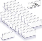 Weysat 250 Pcs Wood Shelf Label Holders Clear Plastic Price Tag 2.4 in L x 1 in by Weysat