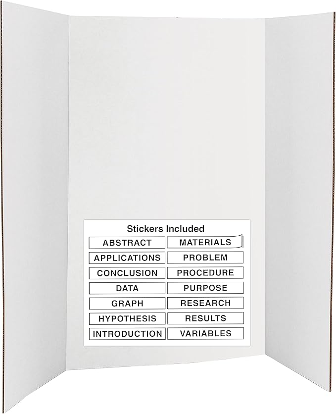 White Tri-Fold Presentation Board 28" X 40" Corrugated Tabletop Display by ENDAY