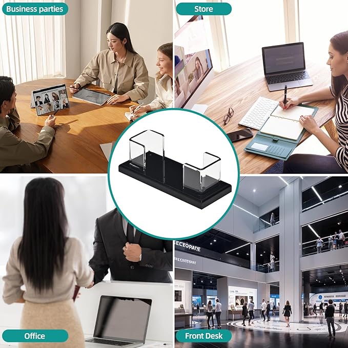PecMuikee Business Card Holder for Desk，Acrylic Business Card Display Stand - Image 7