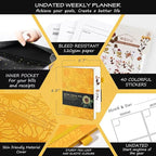 Undated Luxurious Weekly & Monthly Planner to Increase Productivity Hit Your - Image 2