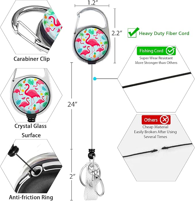 Teacher Lanyards for ID Badges and Keys, Retractable ID Badge Holder - Image 5