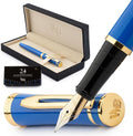 Wordsworth & Black Fountain Pen Set, 18K Gilded Fine Nib, Includes 24 Pack Ink