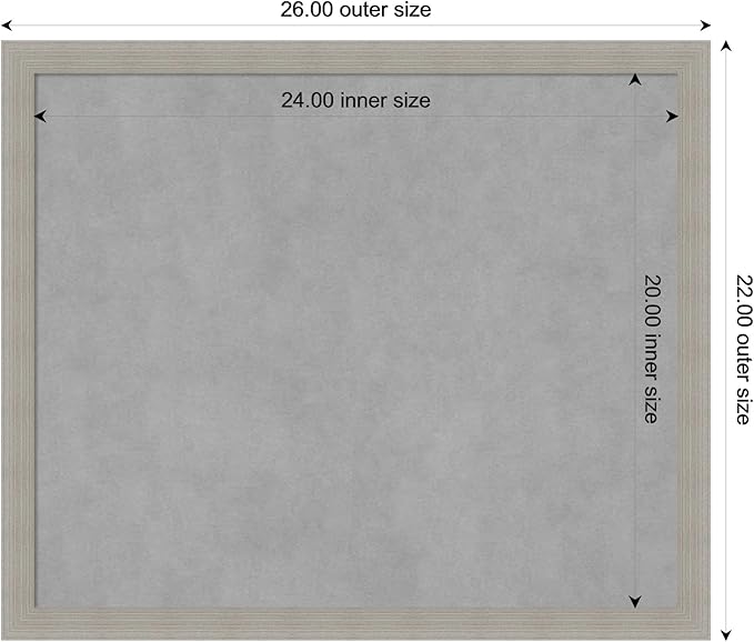 Amanti Art Grey Framed Magnetic Board 22x26 Medium Vision Board - Image 4
